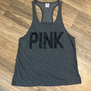 VS PINK 2010s Racerback Lace Accent Tank